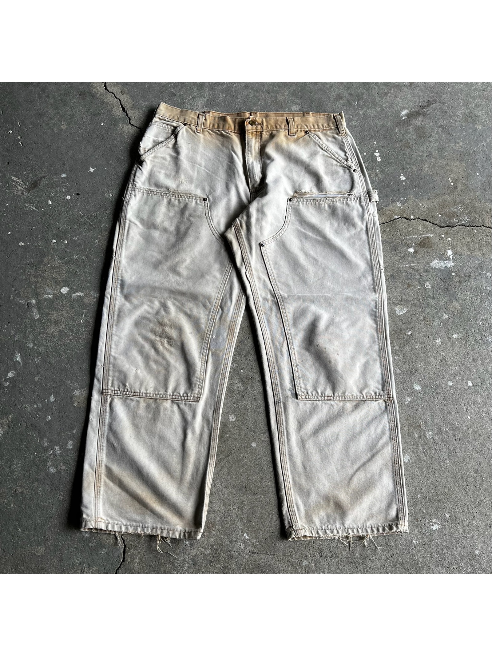 Carhartt Faded Brown Double Knee Work Wear Carpenter Pants